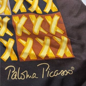 Paloma Picasso Chocolate and Mustard Scarf